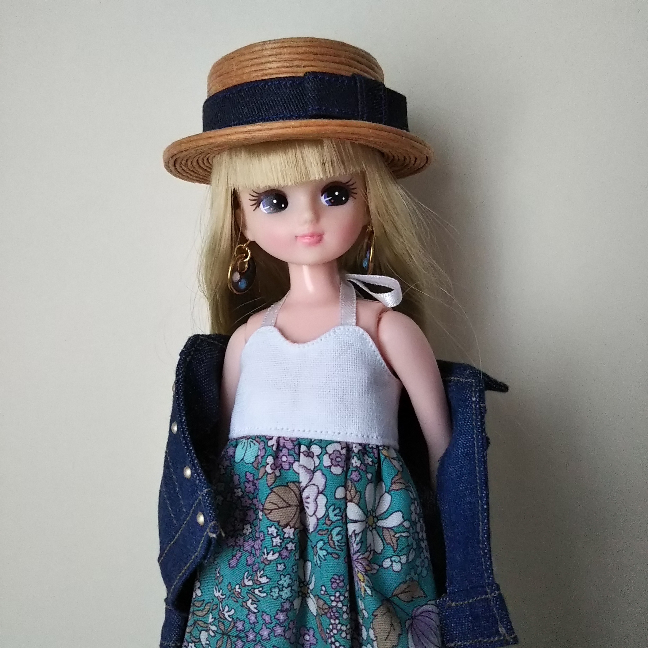 トレンド リカちゃん服 麦わら帽子 手編み ハンドメイド アウトフィット